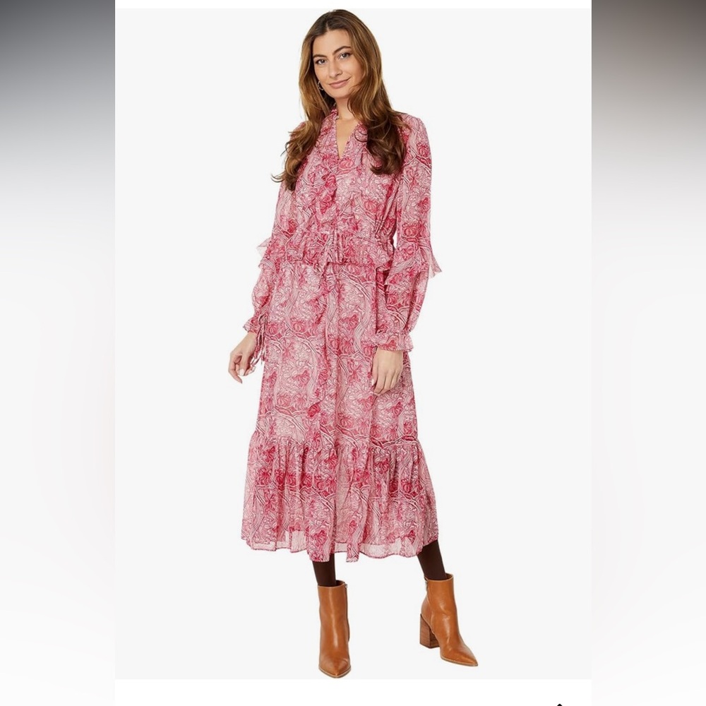 NWT Ted Baker Alissia Ruffle Midi Shirtdress
